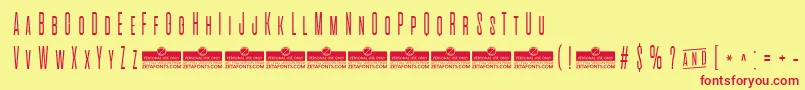 AlienscowsExtralightTrial Font – Red Fonts on Yellow Background