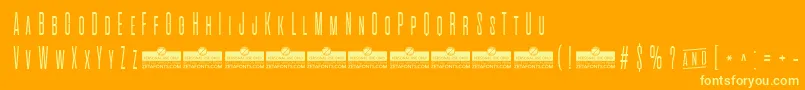 AlienscowsExtralightTrial Font – Yellow Fonts on Orange Background
