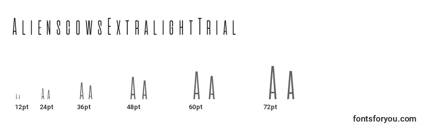 AlienscowsExtralightTrial Font Sizes