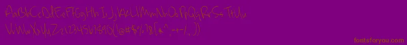 BmdMckennaLight-Schriftart – Braune Schriften auf violettem Hintergrund