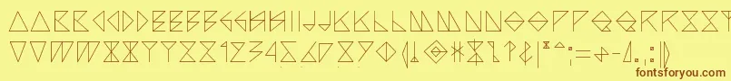 Arccos Font – Brown Fonts on Yellow Background