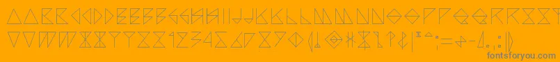 フォントArccos – オレンジの背景に灰色の文字