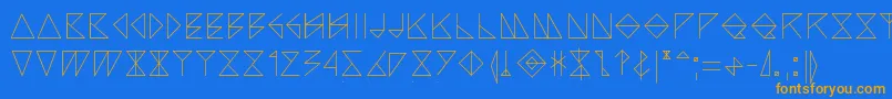 Arccos Font – Orange Fonts on Blue Background