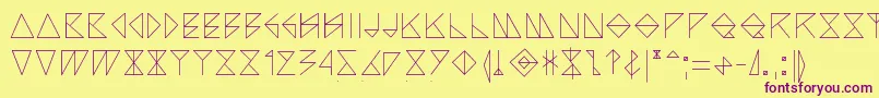 Arccos Font – Purple Fonts on Yellow Background