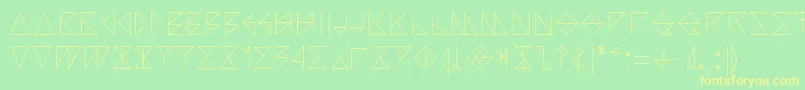 Arccos Font – Yellow Fonts on Green Background