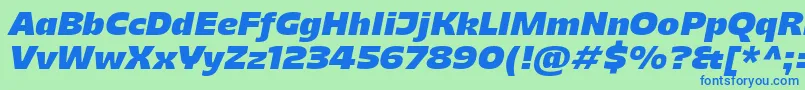 MajorisItalic-Schriftart – Blaue Schriften auf grünem Hintergrund
