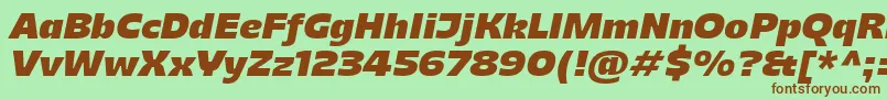 フォントMajorisItalic – 緑の背景に茶色のフォント