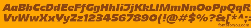 Police MajorisItalic – polices brunes sur fond orange