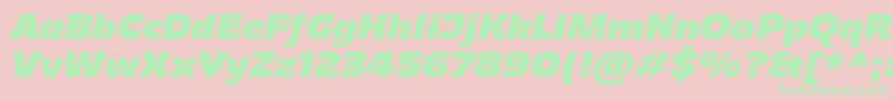 MajorisItalic-Schriftart – Grüne Schriften auf rosa Hintergrund