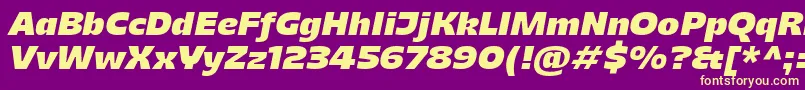 Fonte MajorisItalic – fontes amarelas em um fundo roxo