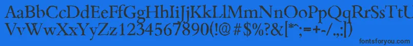 Шрифт BambergantiqueRegular – чёрные шрифты на синем фоне