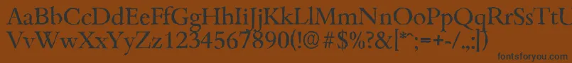 BambergantiqueRegular-fontti – mustat fontit ruskealla taustalla