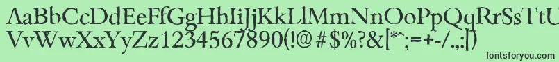フォントBambergantiqueRegular – 緑の背景に黒い文字