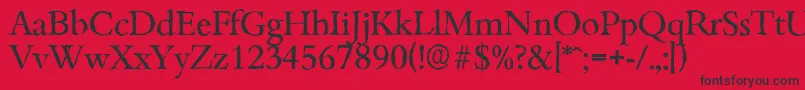 フォントBambergantiqueRegular – 赤い背景に黒い文字