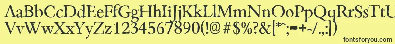 Шрифт BambergantiqueRegular – чёрные шрифты на жёлтом фоне