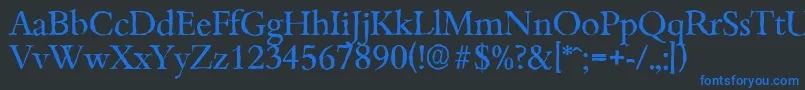 Шрифт BambergantiqueRegular – синие шрифты на чёрном фоне