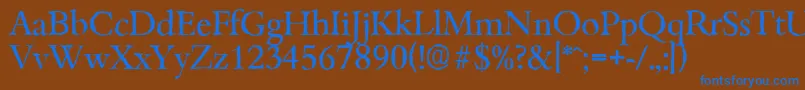 BambergantiqueRegular Font – Blue Fonts on Brown Background