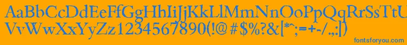 BambergantiqueRegular Font – Blue Fonts on Orange Background