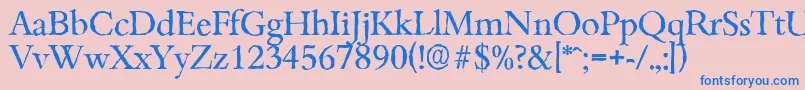 BambergantiqueRegular Font – Blue Fonts on Pink Background