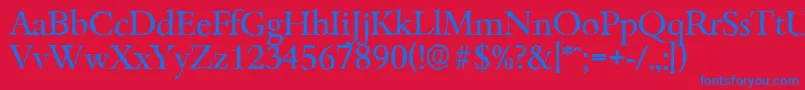 フォントBambergantiqueRegular – 赤い背景に青い文字