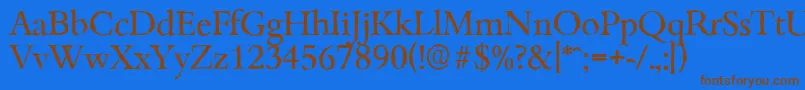 BambergantiqueRegular-Schriftart – Braune Schriften auf blauem Hintergrund