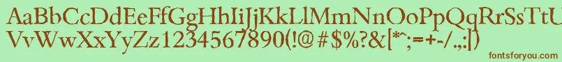 BambergantiqueRegular Font – Brown Fonts on Green Background