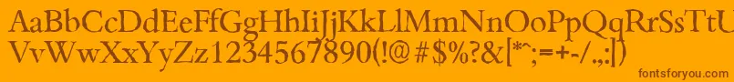 Шрифт BambergantiqueRegular – коричневые шрифты на оранжевом фоне