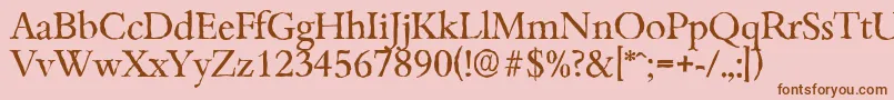 BambergantiqueRegular-fontti – ruskeat fontit vaaleanpunaisella taustalla