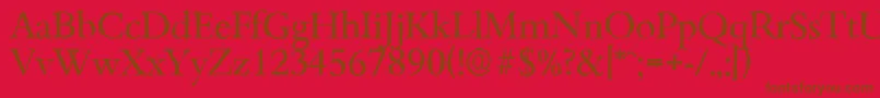 フォントBambergantiqueRegular – 赤い背景に茶色の文字