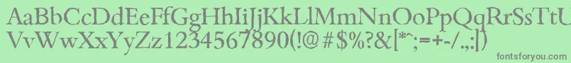 BambergantiqueRegular-fontti – harmaat kirjasimet vihreällä taustalla