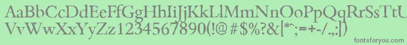 フォントBambergantiqueRegular – 緑の背景に灰色の文字