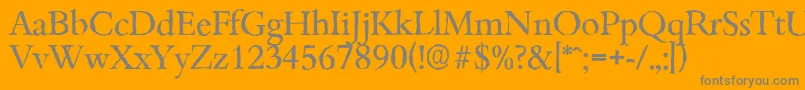 BambergantiqueRegular-fontti – harmaat kirjasimet oranssilla taustalla