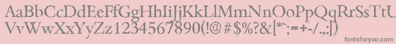 フォントBambergantiqueRegular – ピンクの背景に灰色の文字