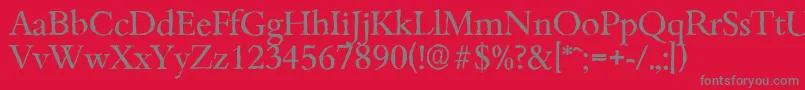 BambergantiqueRegular-Schriftart – Graue Schriften auf rotem Hintergrund