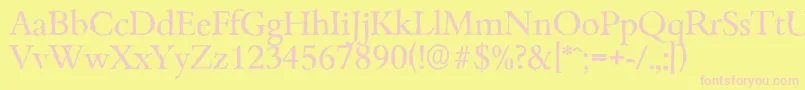 BambergantiqueRegular Font – Pink Fonts on Yellow Background