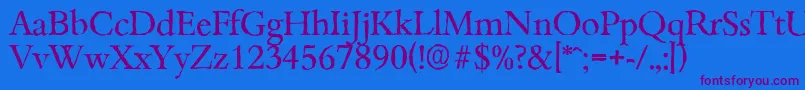BambergantiqueRegular Font – Purple Fonts on Blue Background