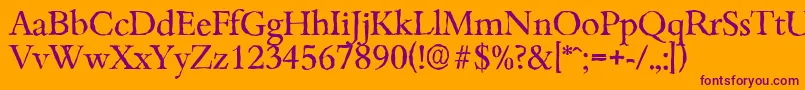 BambergantiqueRegular-Schriftart – Violette Schriften auf orangefarbenem Hintergrund