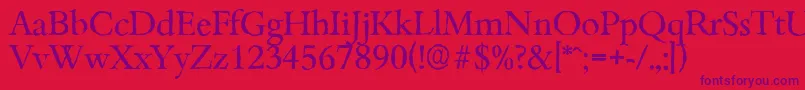 BambergantiqueRegular-Schriftart – Violette Schriften auf rotem Hintergrund