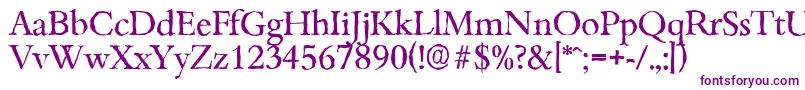 Шрифт BambergantiqueRegular – фиолетовые шрифты на белом фоне