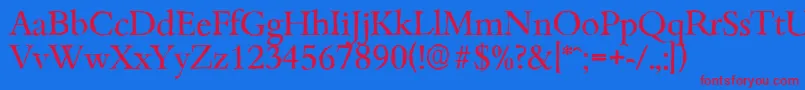 BambergantiqueRegular-fontti – punaiset fontit sinisellä taustalla