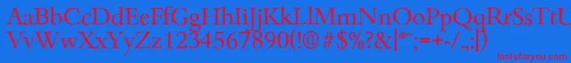 BambergantiqueRegular Font – Red Fonts on Blue Background