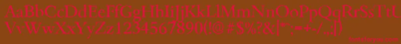 BambergantiqueRegular-fontti – punaiset fontit ruskealla taustalla