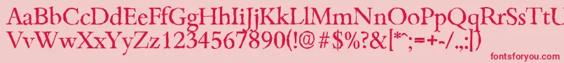 BambergantiqueRegular Font – Red Fonts on Pink Background