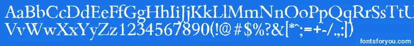 BambergantiqueRegular-fontti – valkoiset fontit sinisellä taustalla