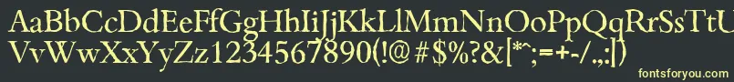 BambergantiqueRegular-fontti – keltaiset fontit mustalla taustalla
