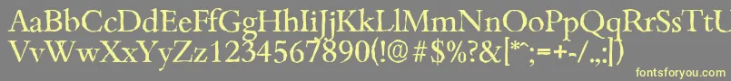 BambergantiqueRegular-fontti – keltaiset fontit harmaalla taustalla
