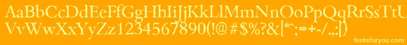 Шрифт BambergantiqueRegular – жёлтые шрифты на оранжевом фоне