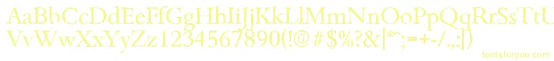 フォントBambergantiqueRegular – 白い背景に黄色の文字