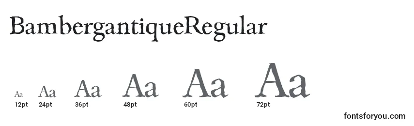 Размеры шрифта BambergantiqueRegular