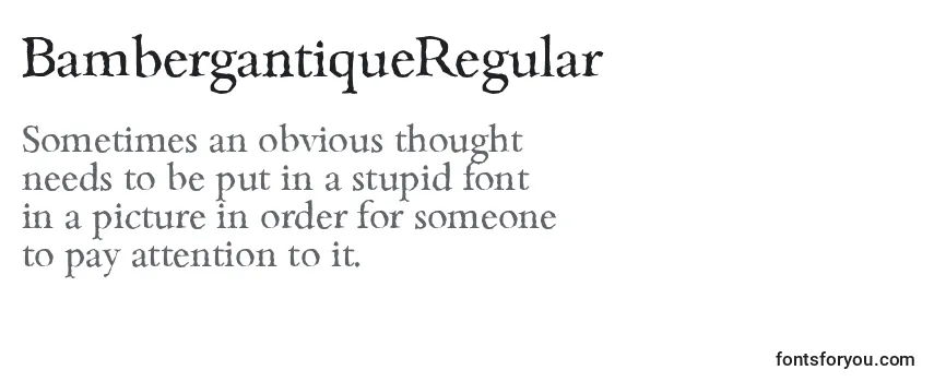 Review of the BambergantiqueRegular Font